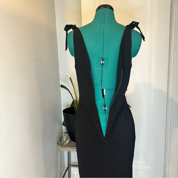 Dress The Population Lita Dress Sleeveless Tie Shoulder Sheath Black small - Picture 10 of 16